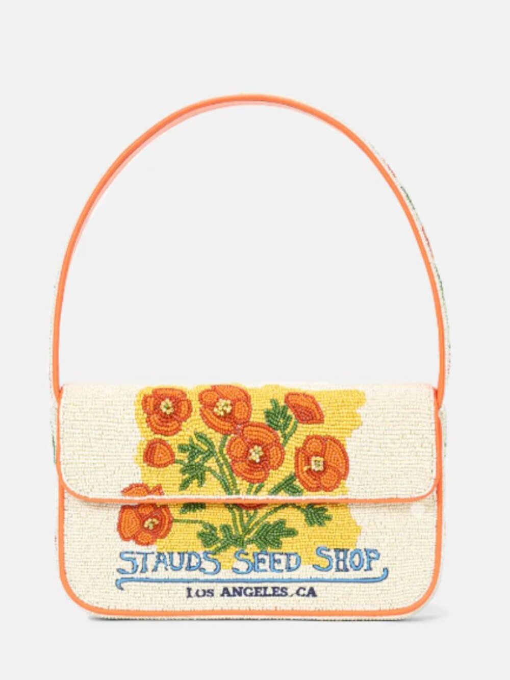 STAUD Tommy Beaded Bag, California Poppy